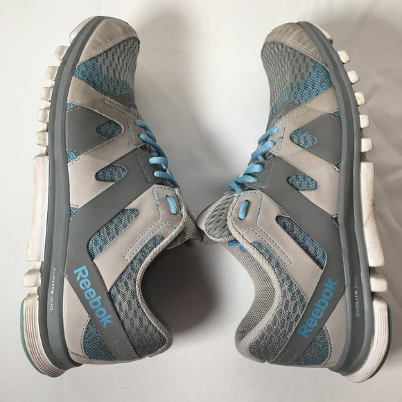 Reebok Sublite Duo Flow Running Sneaker Gray and Teal Lace Up Shoe Size 9 - Picture 7 of 8